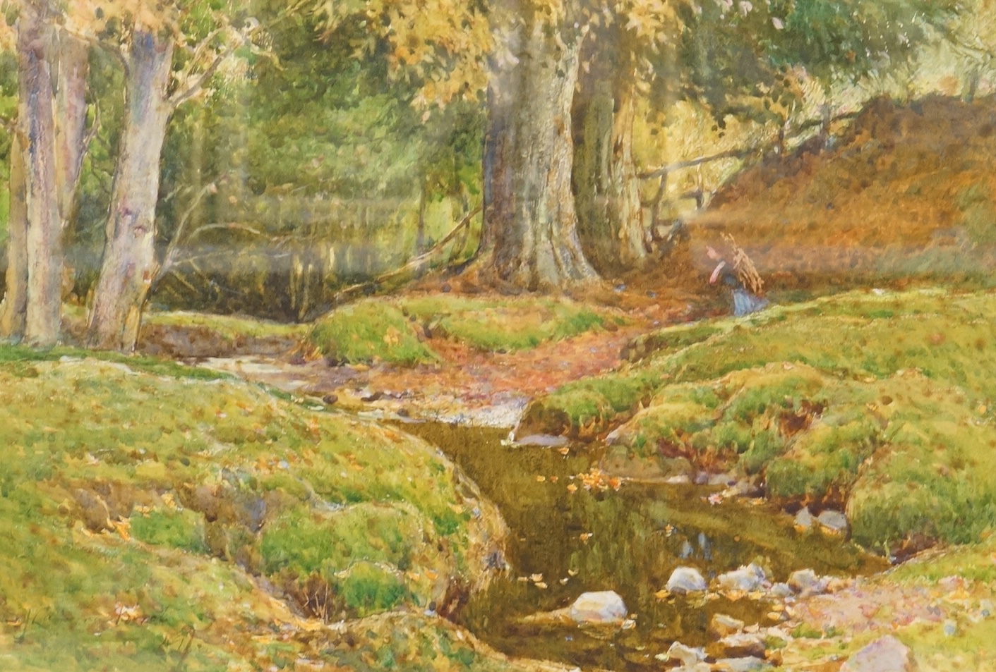 Samuel John Lamorna Birch RA, RWS (1869-1955), Woodland stream, signed, watercolour, 22 x 31cm